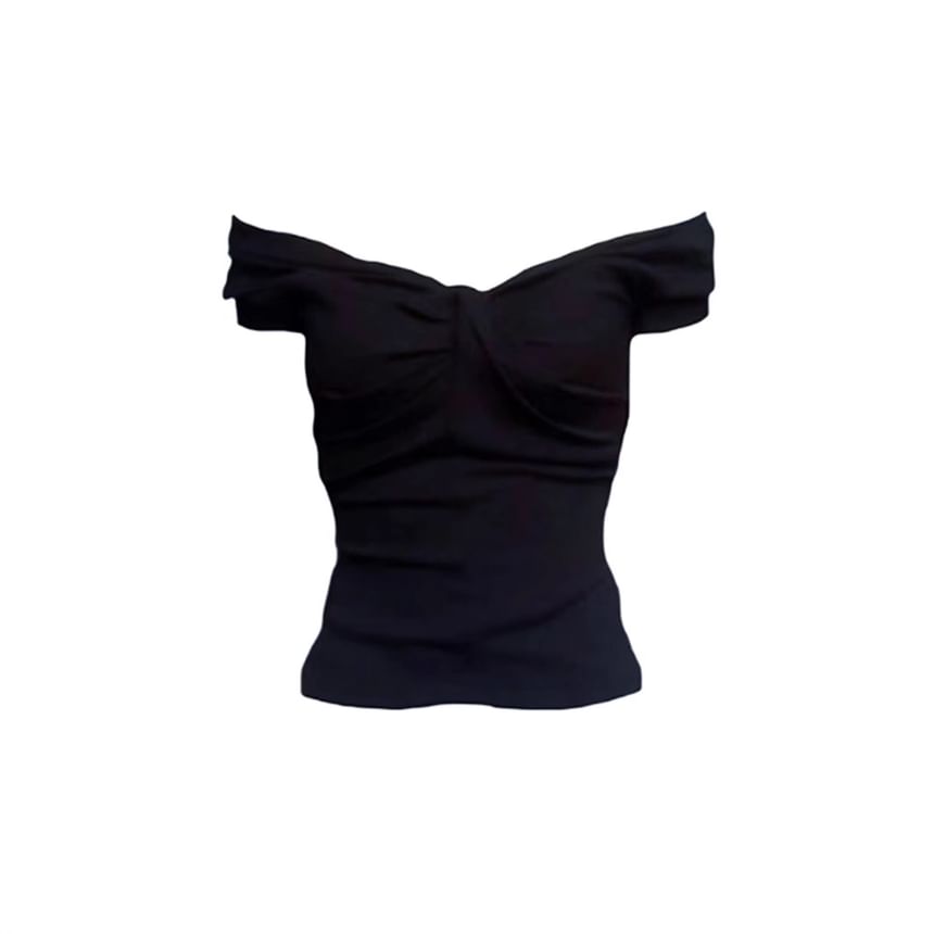 Off-Shoulder Twisted Slim Tee