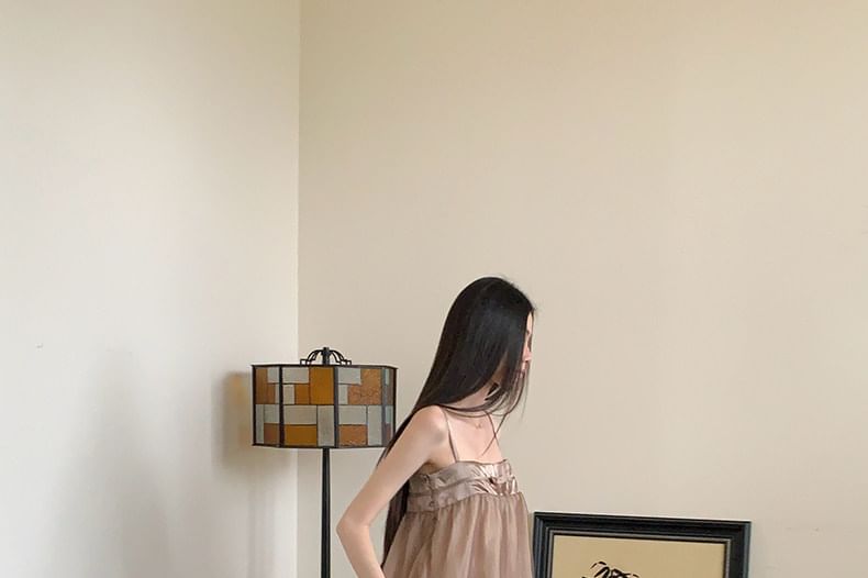 Plain Camisole Top / High Waist Maxi A-Line Skirt