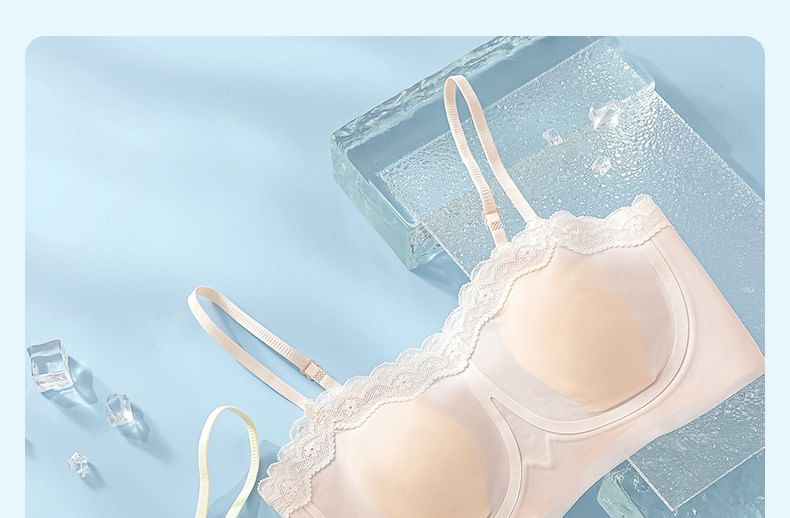 Plain Lace Trim Bra