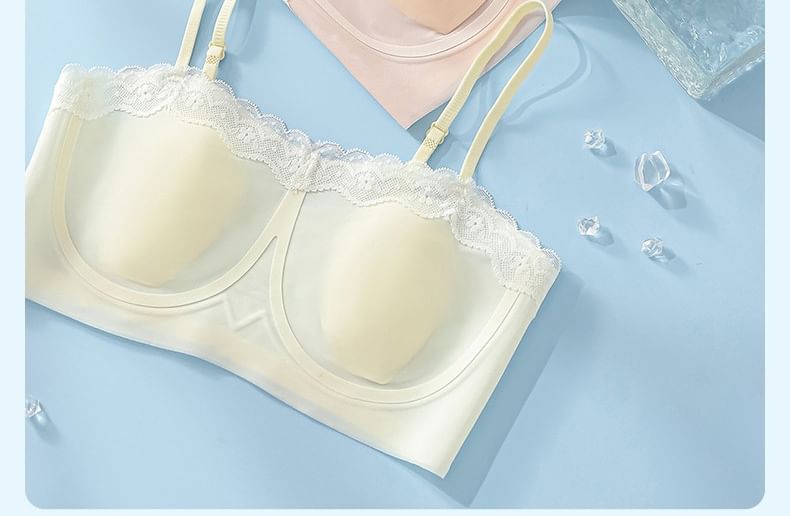 Plain Lace Trim Bra
