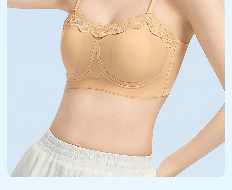 Plain Lace Trim Bra