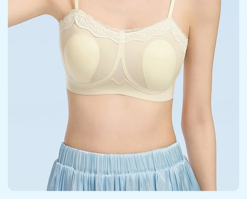 Plain Lace Trim Bra