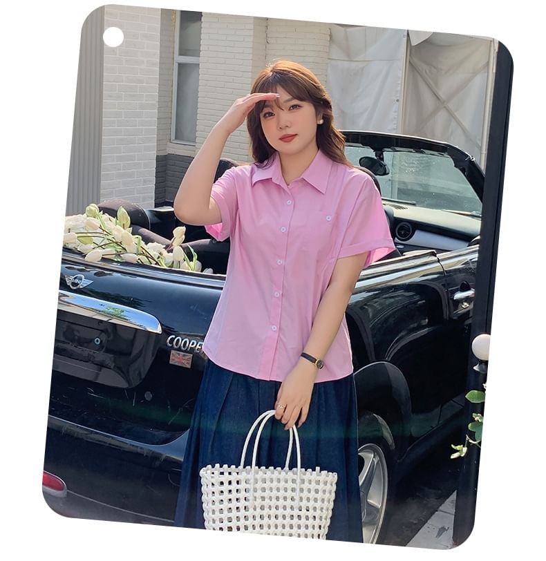 Plain Pocket Front Shirt