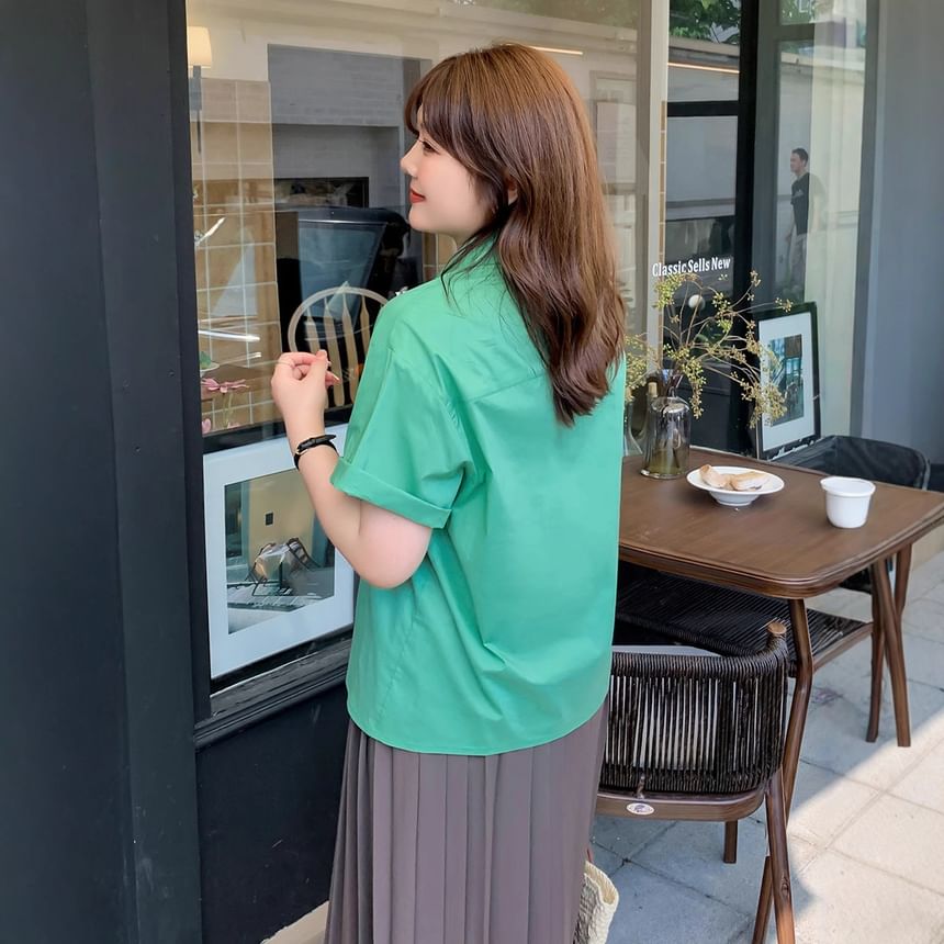 Plain Pocket Front Shirt