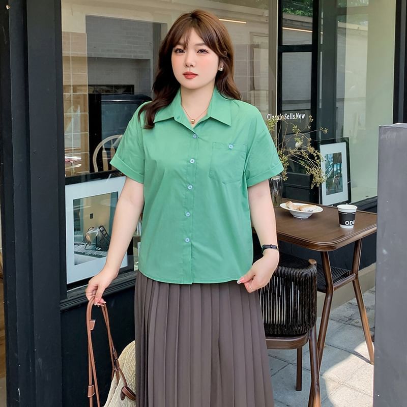 Plain Pocket Front Shirt