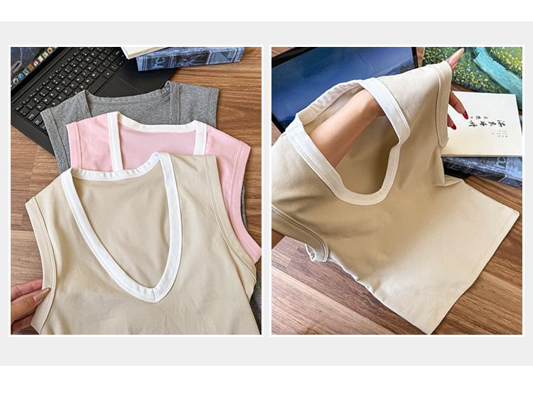 V-Neck Slim Fit Crop Tank