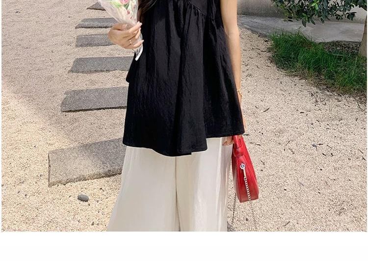 Maternity V-Neck Sleeveless Top and Wide Leg Pants Set