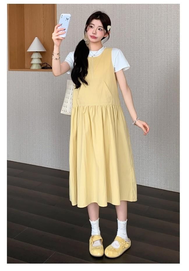 Maternity Short Sleeve Tee or Sleeveless Midi Dress