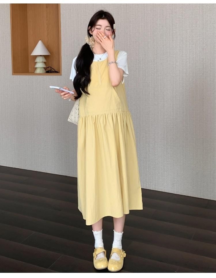 Maternity Short Sleeve Tee or Sleeveless Midi Dress