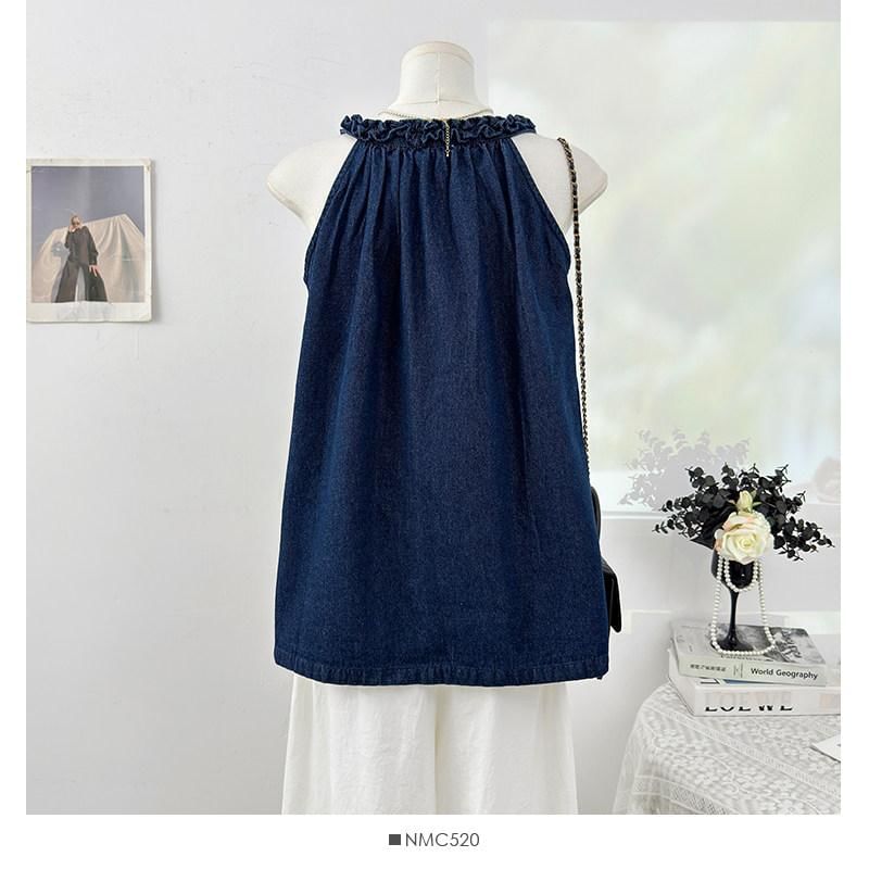 V-Neck Sleeveless Plain Top