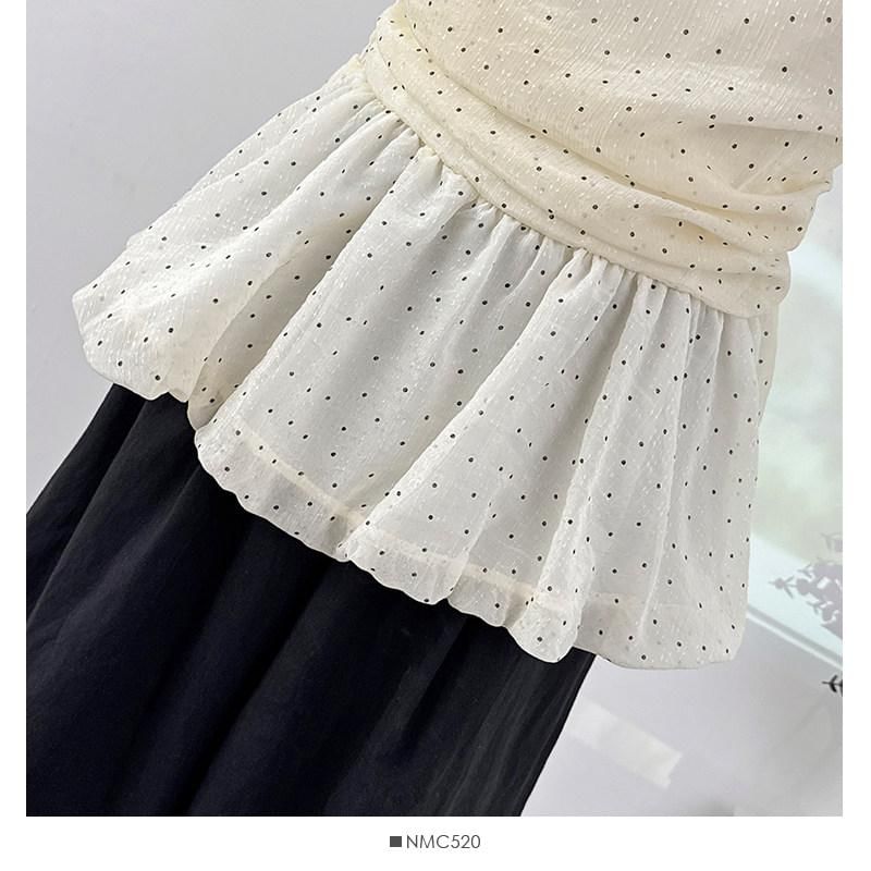 Polka Dot Ruffle Tube Top