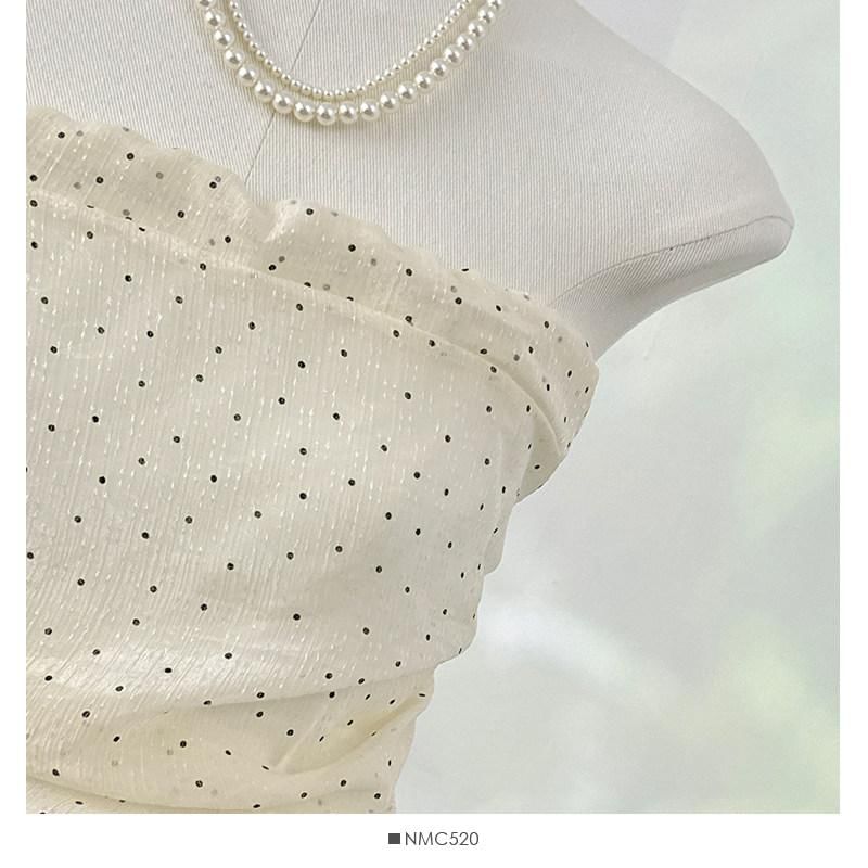 Polka Dot Ruffle Tube Top