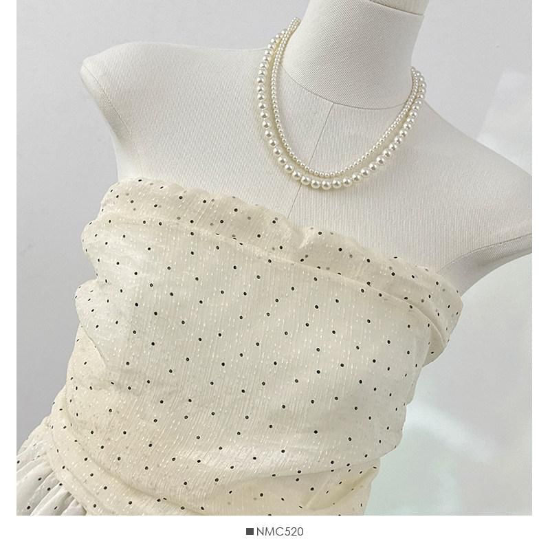 Polka Dot Ruffle Tube Top