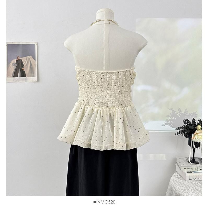 Polka Dot Ruffle Tube Top