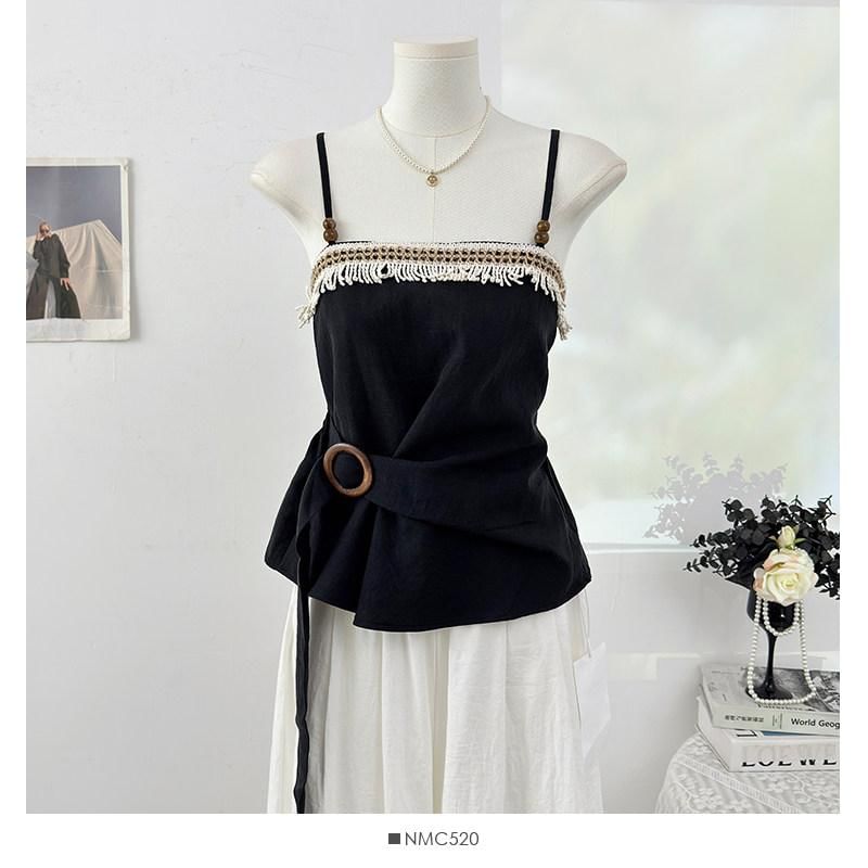 Buckled Waist Beaded Camisole