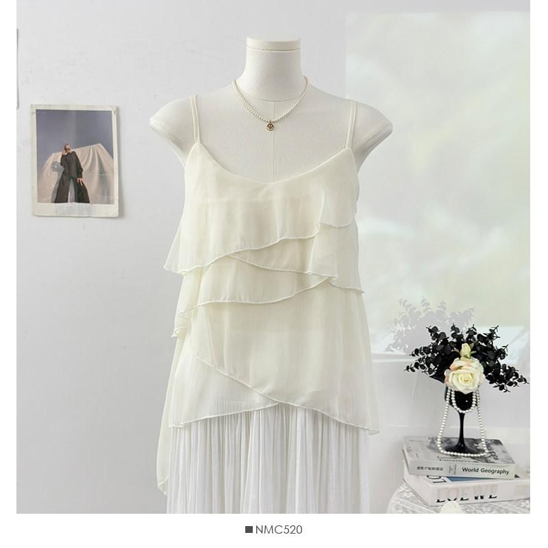 Scoop Neck Asymmetrical Layered Camisole