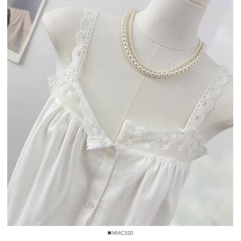 Sleeveless Lace Trim Button-Up Flowy Top