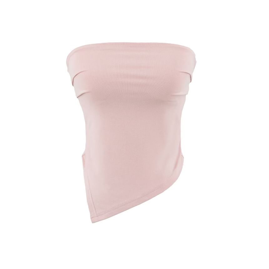 Asymmetrical Ruched Padded Tube Top