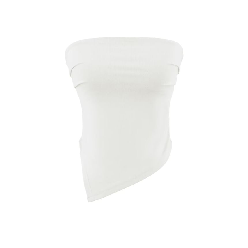 Asymmetrical Ruched Padded Tube Top