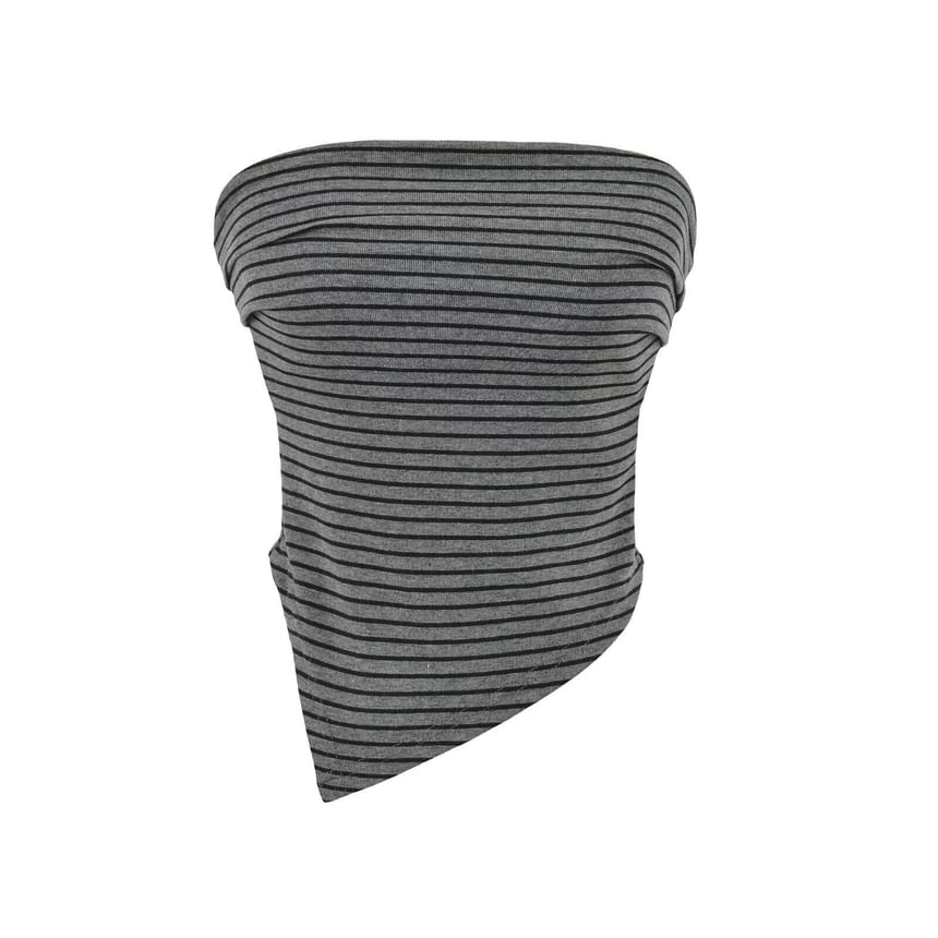 Asymmetrical Ruched Padded Tube Top