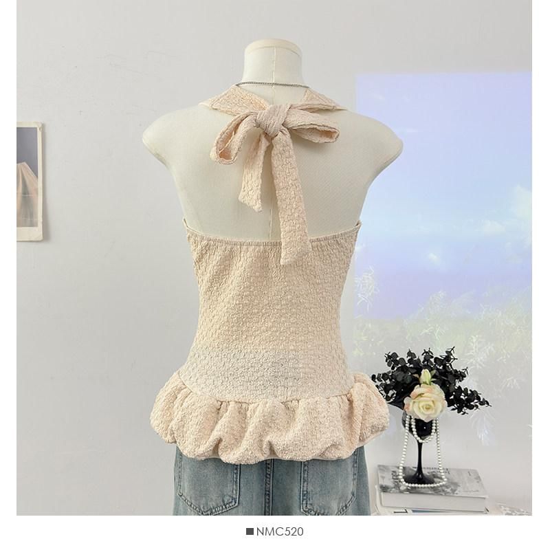 U-Neck Ruffle Tank Top