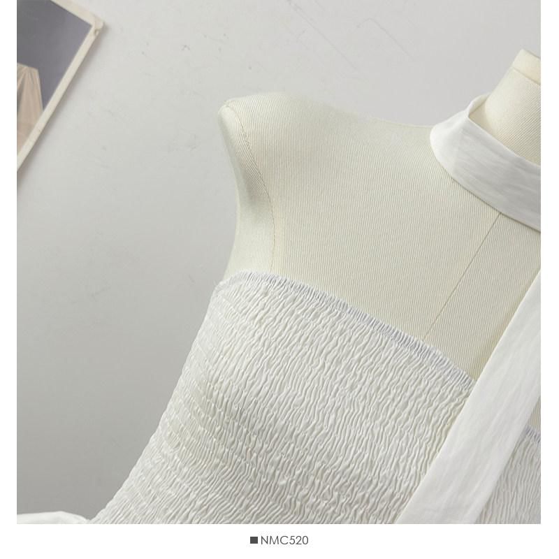 Set: Strapless Smocked Plain Flowy Top + Twilly