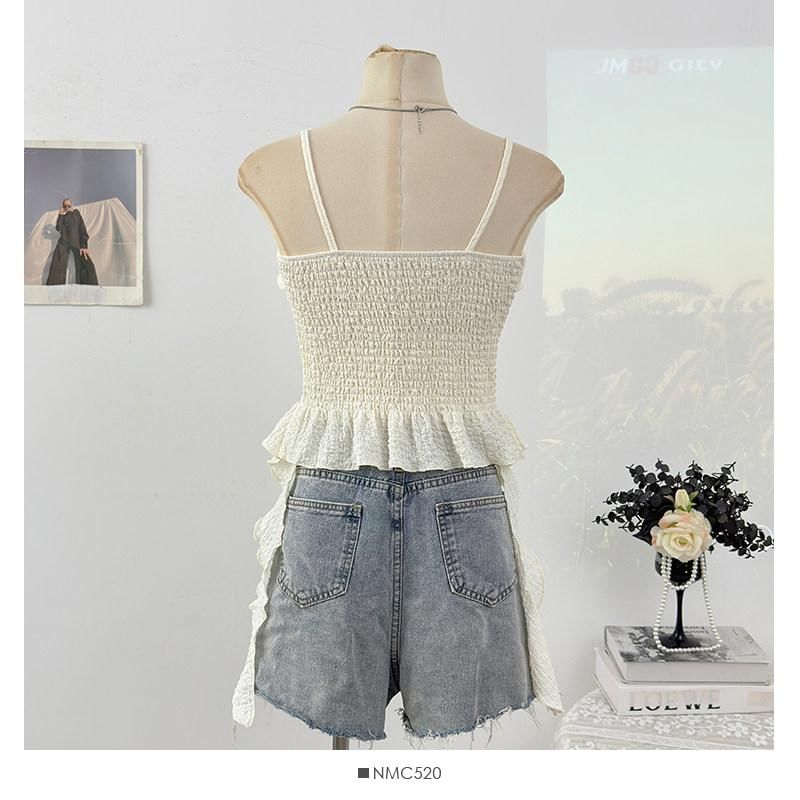 Ruffle Floral Accent Camisole Top