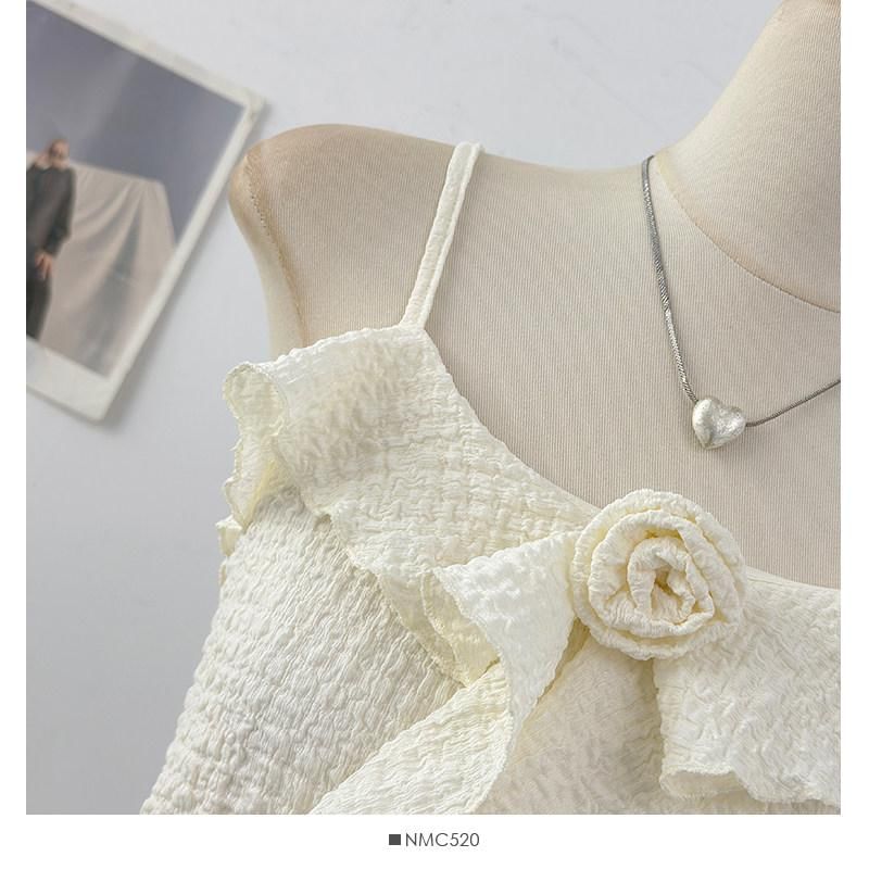 Ruffle Floral Accent Camisole Top