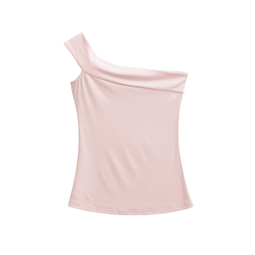 Sleeveless One Shoulder Asymmetrical Top