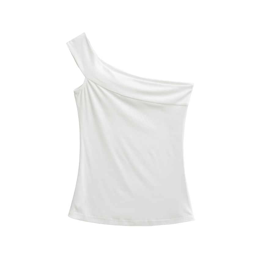 Sleeveless One Shoulder Asymmetrical Top