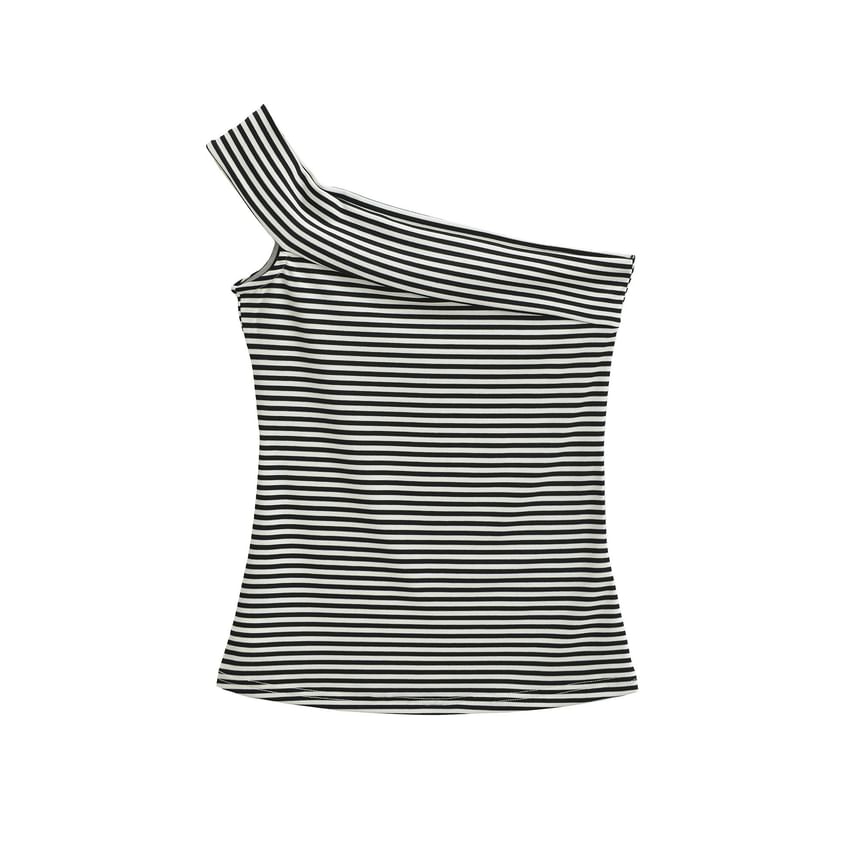 Sleeveless One Shoulder Asymmetrical Top