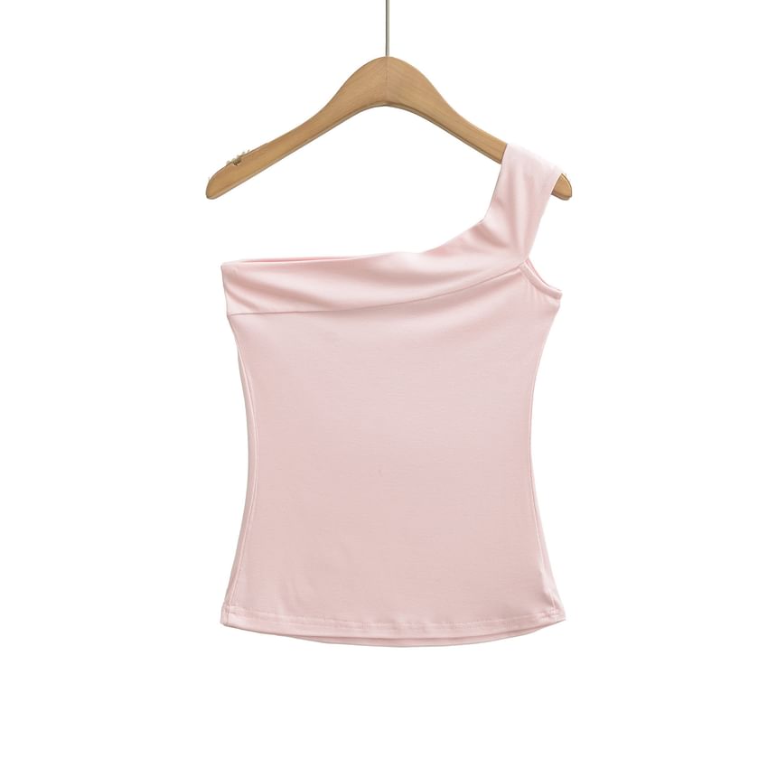 Sleeveless One Shoulder Asymmetrical Top