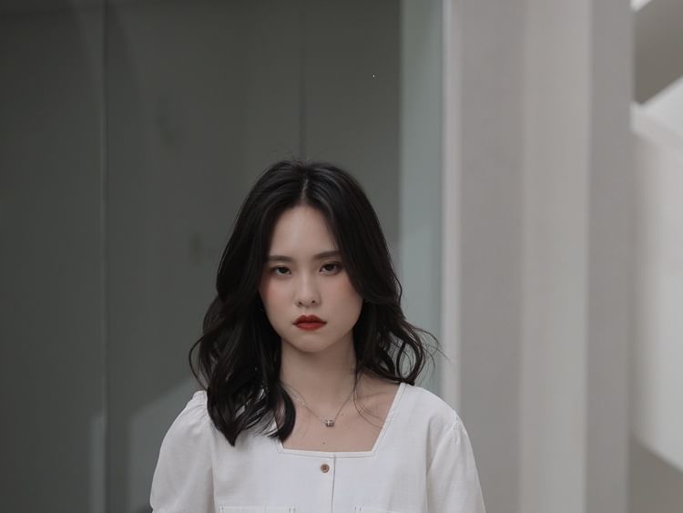 Square Neck Button Up Short-Sleeve Blouse