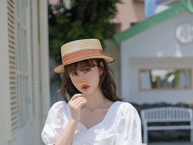V-Neck Ruched Short-Sleeve Blouse