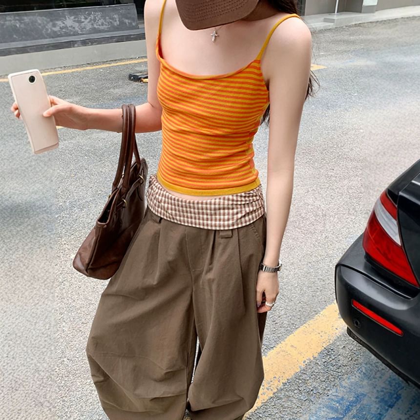 Striped Scoop Neck Spaghetti Strap Cami