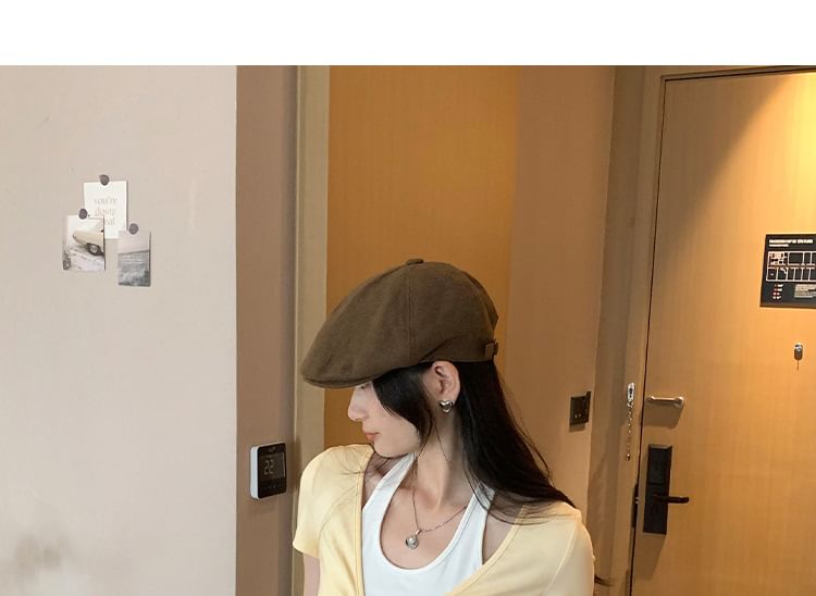Mock Two Piece Halter Crop T-Shirt