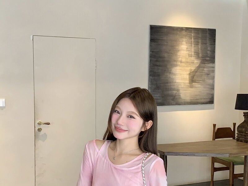 Long-Sleeved Mock Two-Piece Tie-Dye T-Shirt
