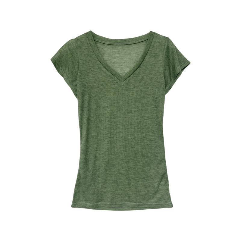 V-Neck Plain Top with Dotted Twilly Set