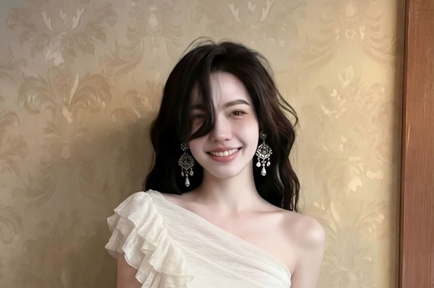 One-Shoulder Asymmetrical Ruffle Ruched Top