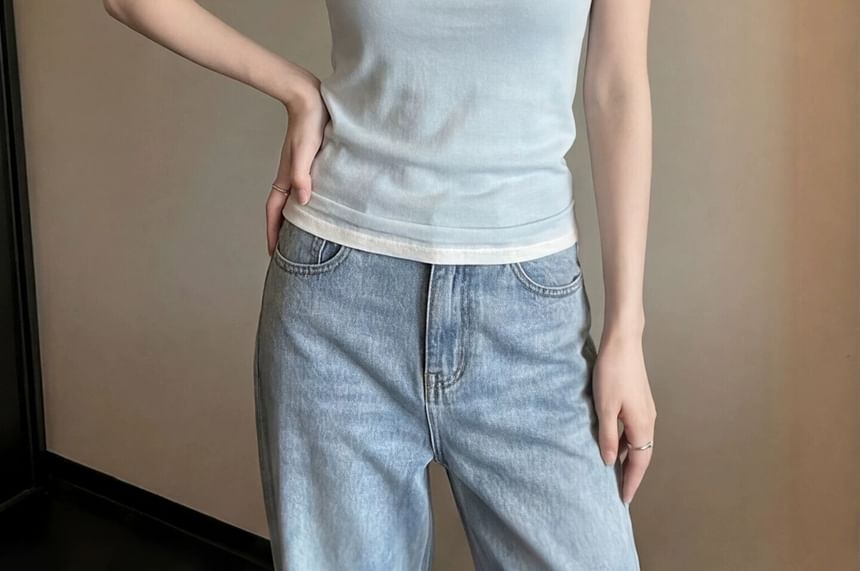 Sheer Crew Neck T-Shirt & Camisole Set