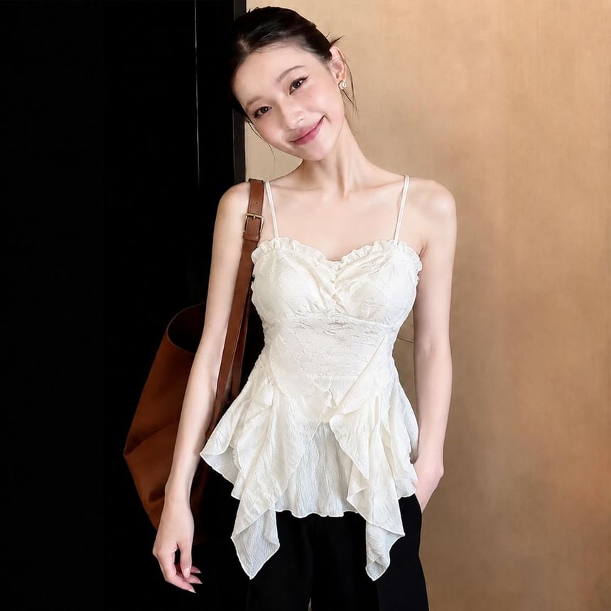 Lace Frill Trim Camisole Top