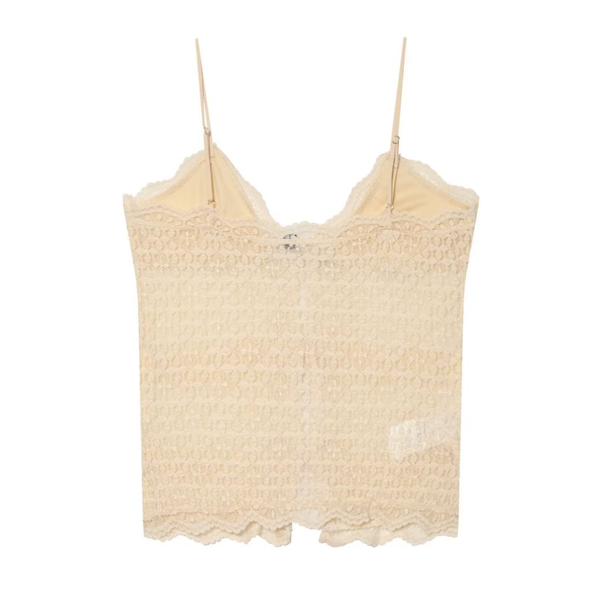 Ribbon Accent Lace Crop Camisole