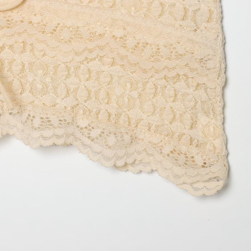 Ribbon Accent Lace Crop Camisole