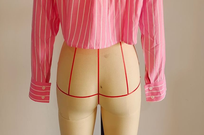 Pinstripe Long-Sleeve Crop Shirt