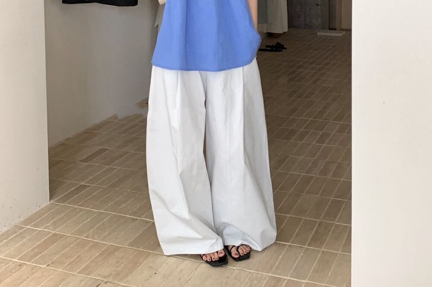 Halter Neck Frill Trim Blouse