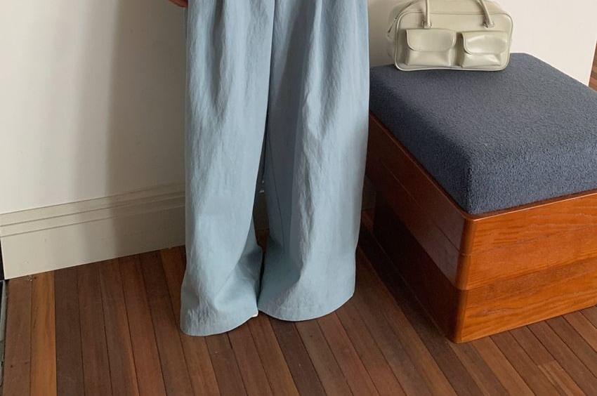 Pleated Flowy Crop Camisole & Wide Leg Pants Set