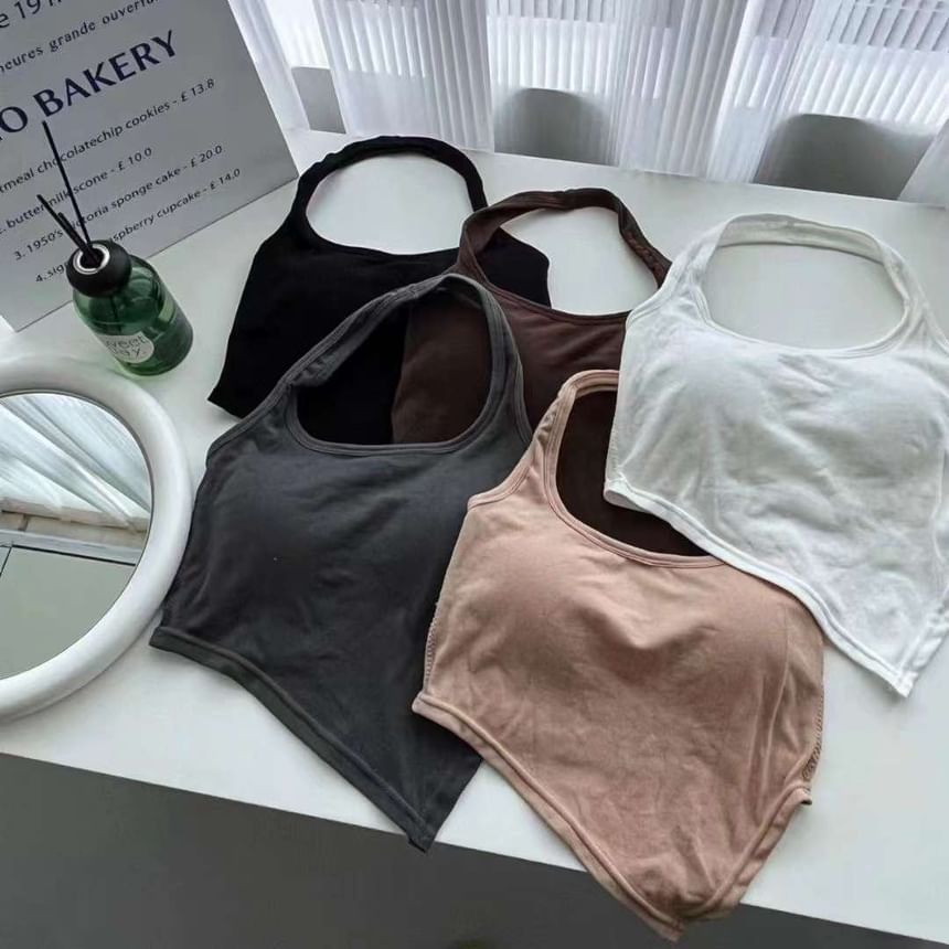 Halter Square Neck Crop Tank Top