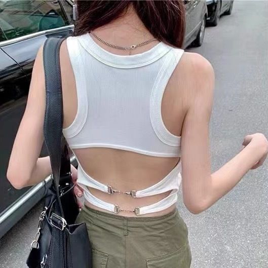 Backless Sleeveless Crop Tank Top