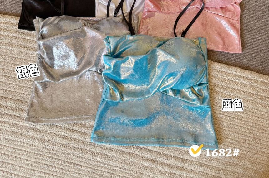 Glitter Wrap V-Neck Camisole Top