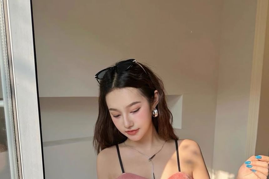 Glitter Wrap V-Neck Camisole Top